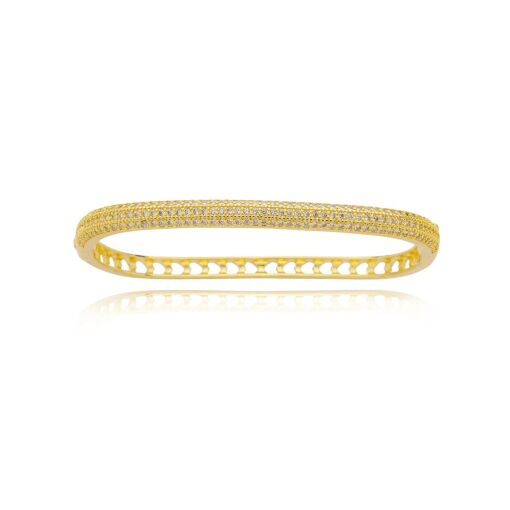 Bracelete Quadrado Zirconia Banhado a Ouro 18k