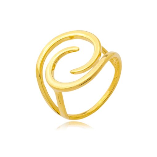 Anel Espiral Banhado a Ouro 18k