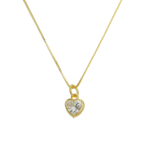Gargantilha Coração 4mm Banhada a Ouro 18k.