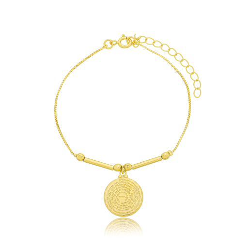 Pulseira Pai Nosso Banhada a Ouro 18k.
