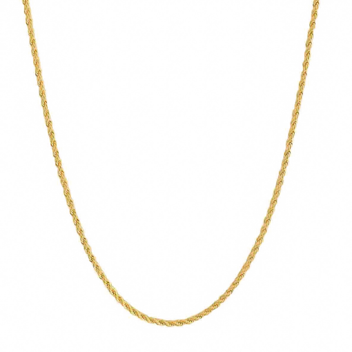Corrente Cordão Baiano 50cm 2mm Banhado a Ouro 18k.