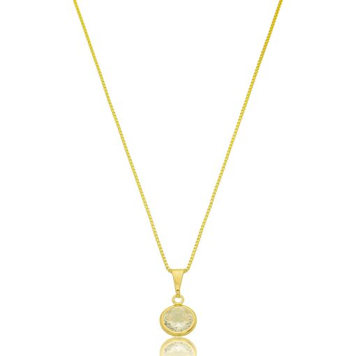 Gargantilha Ponto de Luz 8mm Banhada a Ouro 18k.