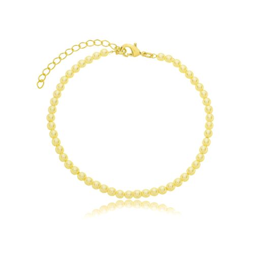 Pulseira Perola Banhada a Ouro 18k