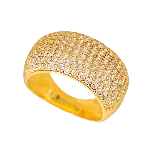 Anel Zirconia Banhado a Ouro 18k