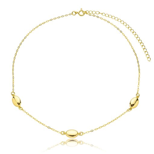 Colar Choker Oval Liso Banhado a Ouro 18k