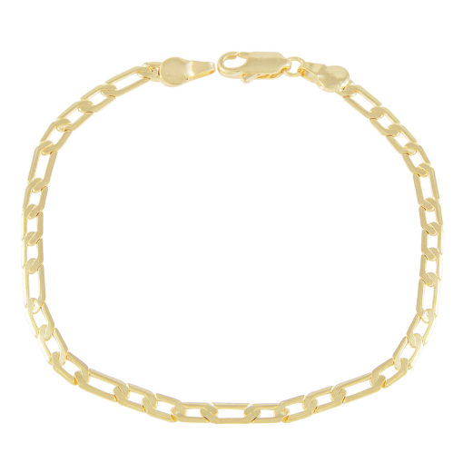 Pulseira Masculina de Elos Banhada a Ouro 18k.