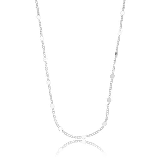 Colar 60 Cm Redondo Chapinha Banhado a Prata
