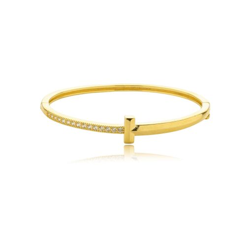 Bracelete Zirconia Banhado a Ouro 18k