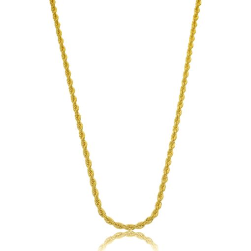 Corrente Cordão Baiano 40 Cm 4mm Banhada a Ouro 18k.