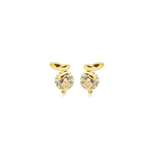 Brinco Zirconia Banhado a Ouro 18k