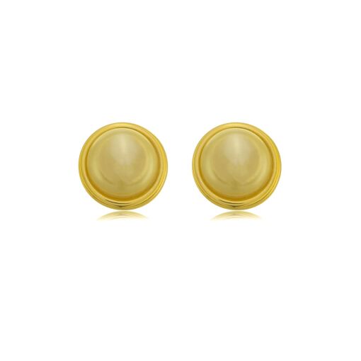 Brinco Redondo Perola Banhado a Ouro 18k