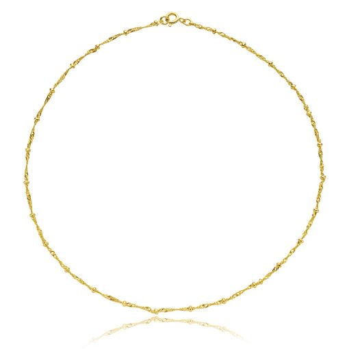 Corrente Singapura Bolinha 40 Cm Banhada a Ouro 18k