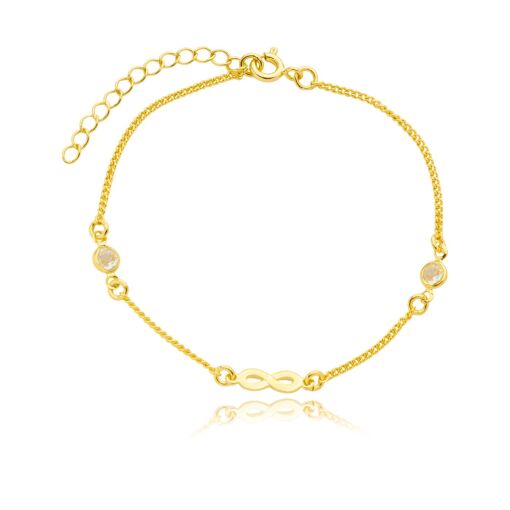 Pulseira Infinito Zirconia Banhado a Ouro 18k