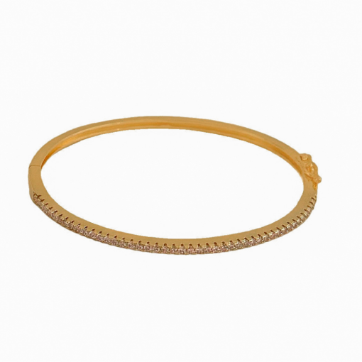 Bracelete Zircônia Banhada a Ouro 18k.