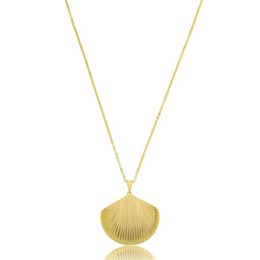 Gargantilha Concha Banhada a Ouro 18k