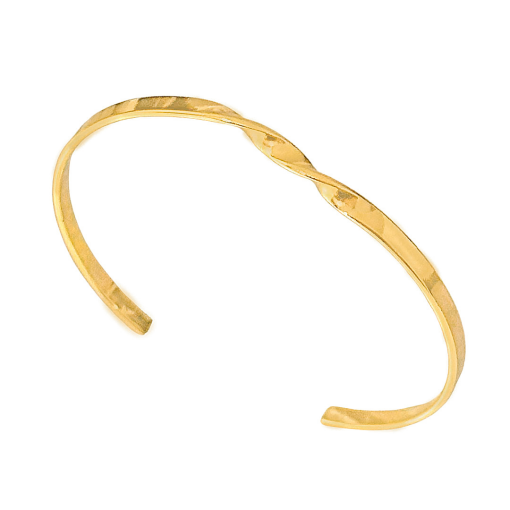 Pulseira Bracelete Liso Banhado a Ouro18k