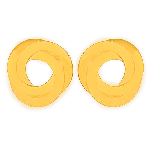 Brinco Redondo Liso Banhado a Ouro 18k.