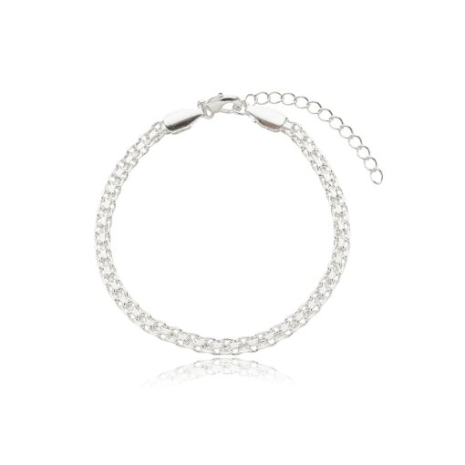 Pulseira Trabalhada Banhada a Prata.