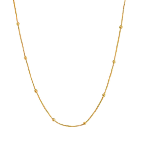 Colar 60cm Bolinhas Banhado a Ouro 18k.
