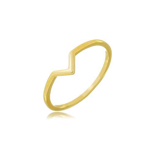 Anel V Banhado a Ouro 18k