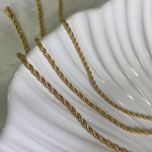 Corrente 40cm Cordão Baiano Banhada a Ouro 18k.