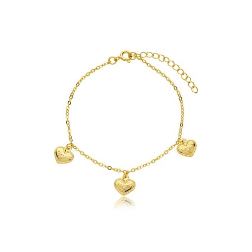 Pulseira Coração Fé Banhada a Ouro 18k