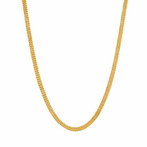 Corrente Lisa 40cm Banhada a Ouro 18k.