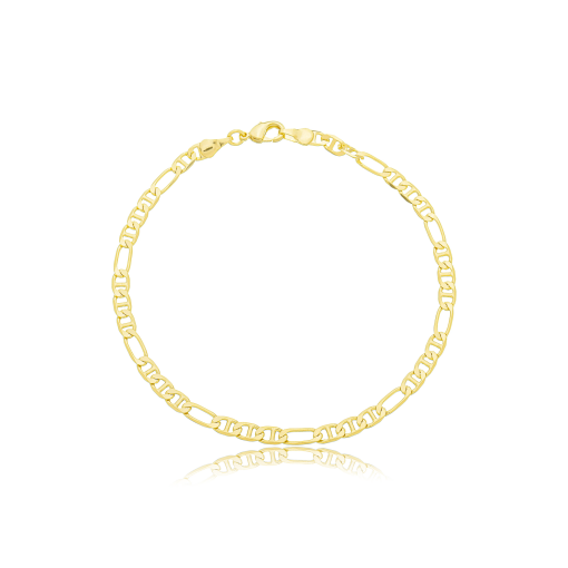 Pulseira Masculina Elos Banhada a Ouro 18k.
