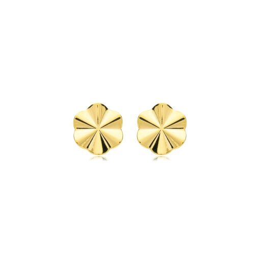 Brinco Flor Chapa Banhado a Ouro 18k
