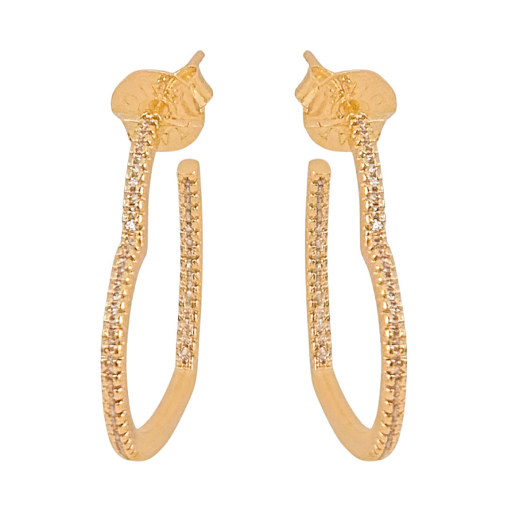 Brinco Argola Coração Zircôniazicôrnia Banhado a Ouro 18 K.