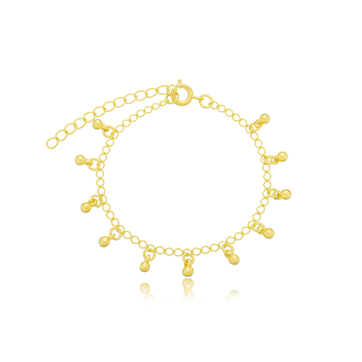Pulseira Infantil Bolinha Banhada a Ouro 18k