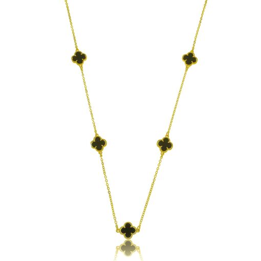 Colar 60 Cm Trevo Banhada a Ouro 18k