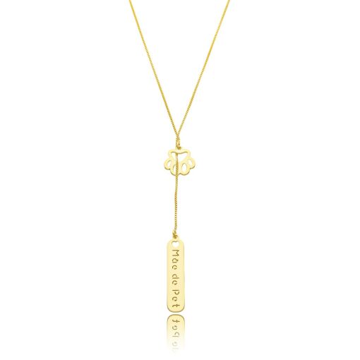 Colar Gravatinha Pet Banhado a Ouro 18k