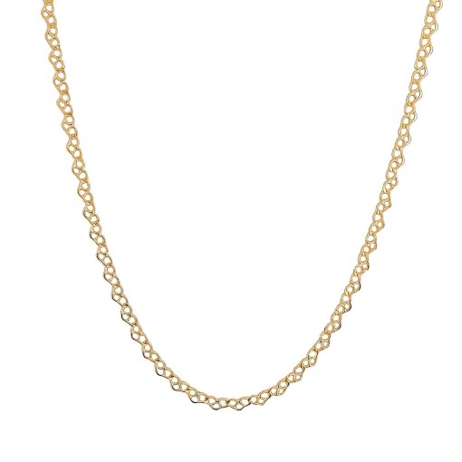 Colar 60cm Renda Coração Banhado a Ouro 18k.