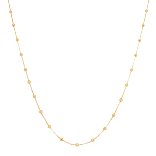 Corrente Bolinha 45 Cm Banhada a Ouro 18k.