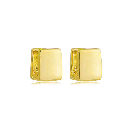 Argola Articulada Quadrado Banhada a Ouro 18k.
