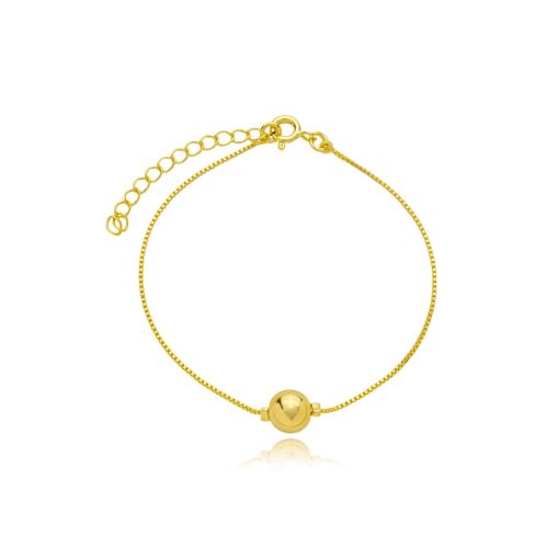 Pulseira Bola Banhada a Ouro 18k.