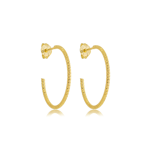 Brinco Argola Trabanhada P Banhada a Ouro 18k