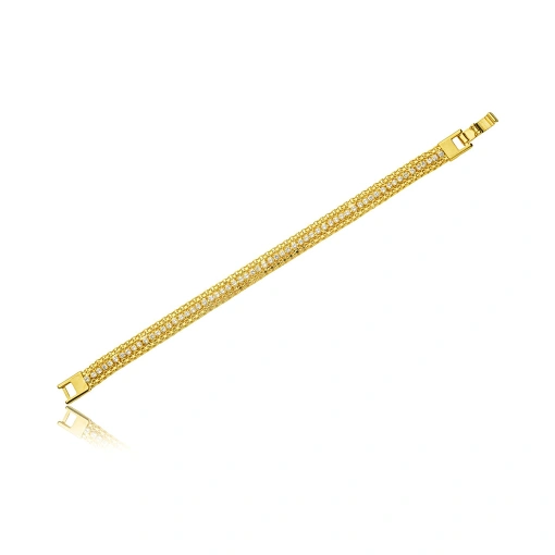 Pulseira Lacraia Zirconia Banhada a Ouro 18k