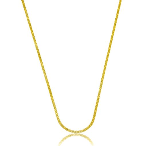 Corrente Pipoca Fina 45 Cm Banhada a Ouro 18k.