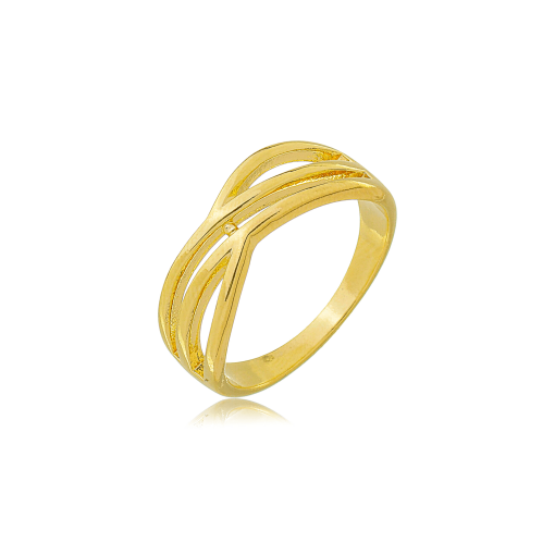 Anel Liso Banhado a Ouro 18k