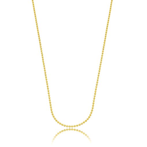 Corrente 60 Cm Bolinha Banhada a Ouro 18k