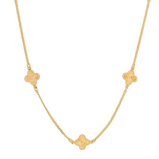 Colar 60cm Trevo Banhado a Ouro 18k.