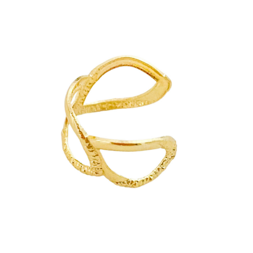 Brinco Piercing Fake Elo Banhado a Ouro 18k.