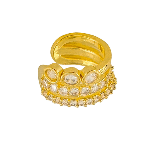 Brinco Piercing Fake Zirconia Banhado a Ouro 18k