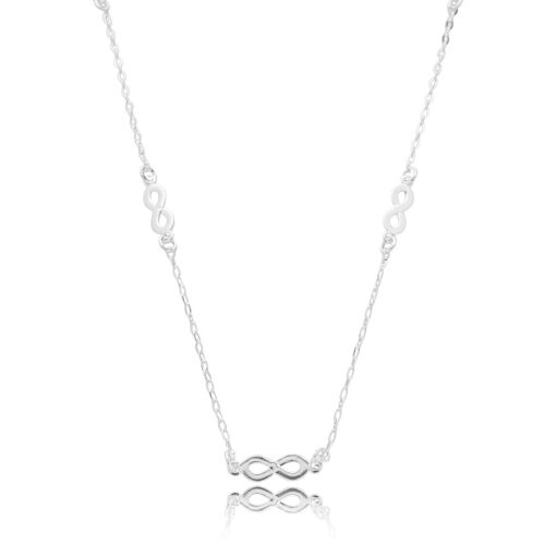 Colar 45 Cm Infinito Banhado a Prata