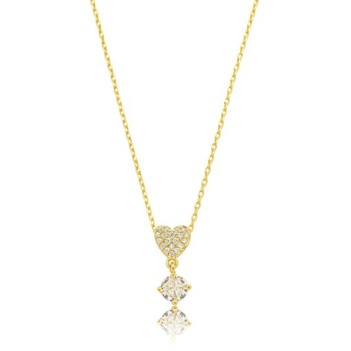 Gargantilha Coração Zirconia Banhada a Ouro 18k