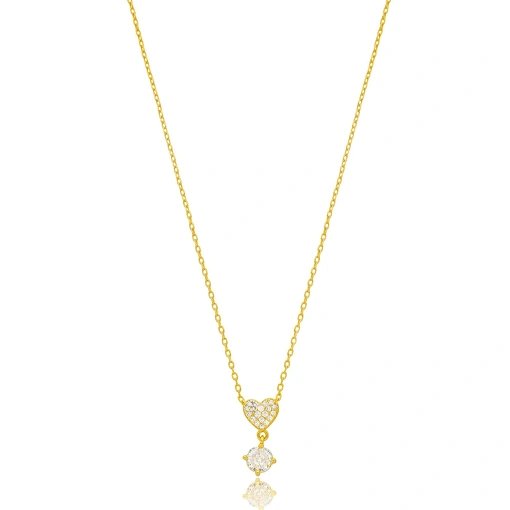 Gargantilha Coração Zirconia Banhada a Ouro 18k
