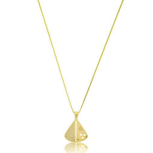 Gargantilha Nossa Senhora Zirconia Banhada a Ouro 18k
