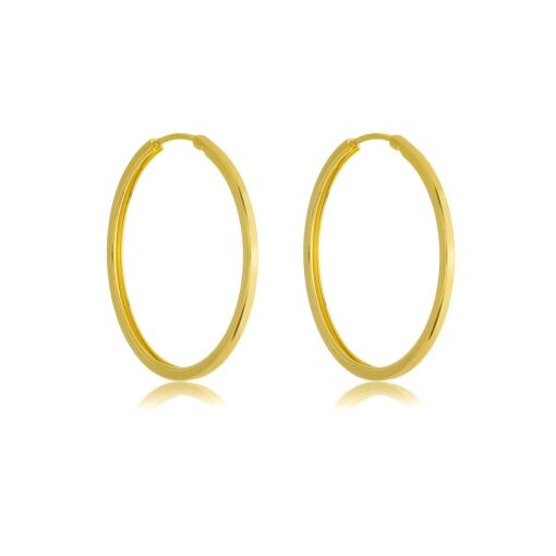 Brinco Argola Lisa G Banhado a Ouro 18k